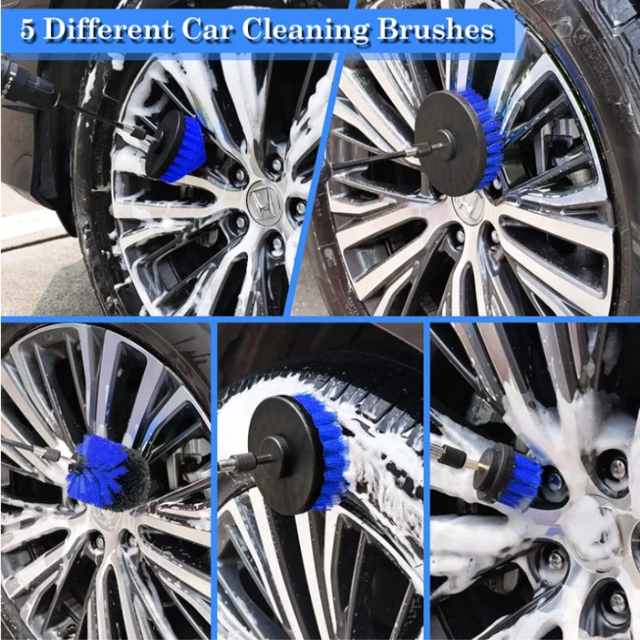 Alt view image 4 of 5 - 40Pcs Car Detailing Kit, Car Cleaning Tools Set, Interior & Exterior Auto Wash Supplies with Detailing Brushes, Drill Brush Attachments, Microfiber Towels, Wash Mitt, Storage Bag for Car, Motorcycle,