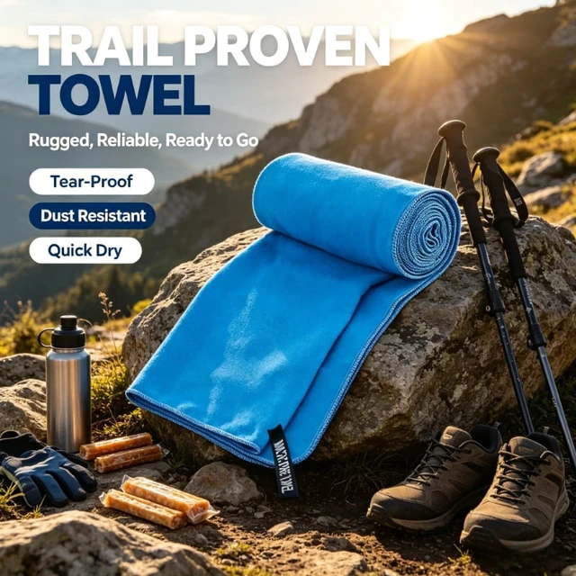 Alt view image 5 of 7 - AKEfit Quick Dry Microfiber Towel, Super Absorbent Compact Camping Towel, Lightweight Portable Travel Beach Towel for Swimming, Gym, Hiking, Backpacking