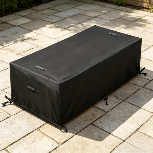 Alt view image 4 of 4 - Outdoor Patio Furniture Cover, Waterproof Rectangular Table Cover, Heavy Duty Oxford UV Wind Resistant Garden Patio Table Protector with Drawstring & Tear Straps