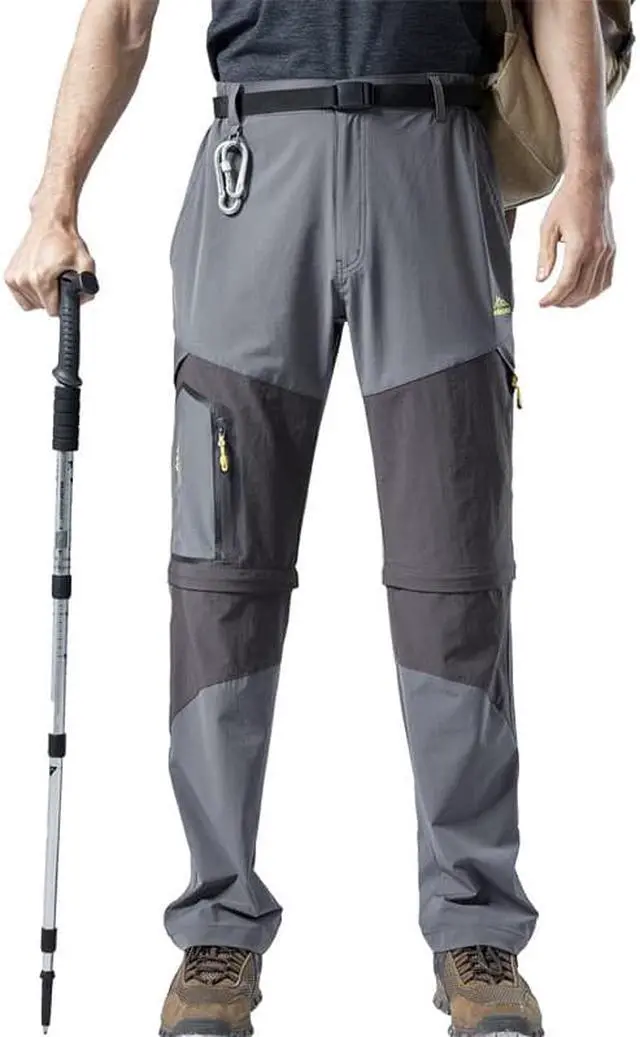 Main image of Men's Elastic Fishing Breathable Two Section Quick Drying Trousers Multi Pocket Detachable Disjointed Trousers