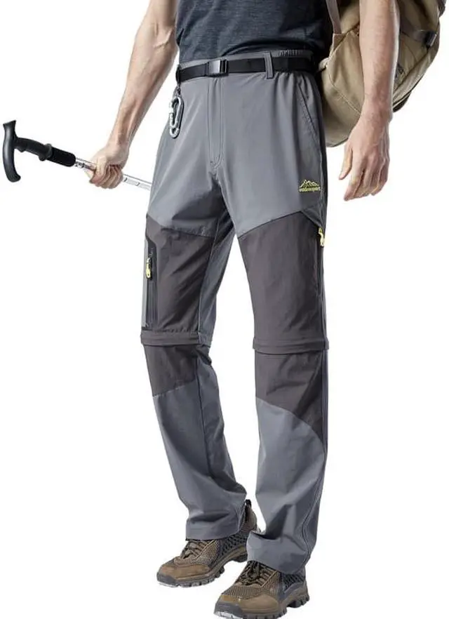 Alt view image 2 of 7 - Men's Elastic Fishing Breathable Two Section Quick Drying Trousers Multi Pocket Detachable Disjointed Trousers