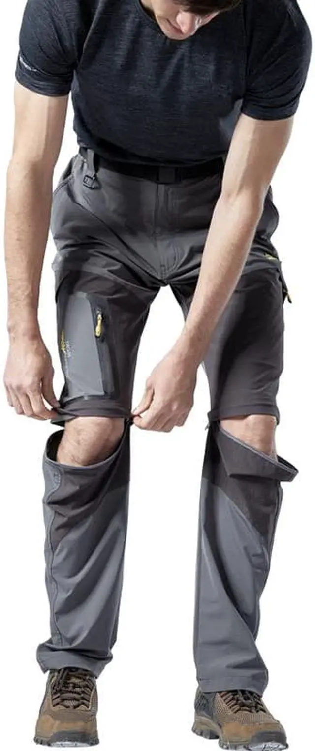 Alt view image 4 of 7 - Men's Elastic Fishing Breathable Two Section Quick Drying Trousers Multi Pocket Detachable Disjointed Trousers