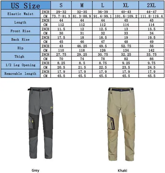 Alt view image 7 of 7 - Men's Elastic Fishing Breathable Two Section Quick Drying Trousers Multi Pocket Detachable Disjointed Trousers Small Khaki