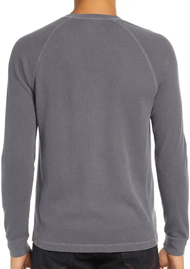 Alt view image 5 of 5 - Autumn And Winter Long Sleeved Men's Solid Henry Underlay Knitted T-shirt X-Large