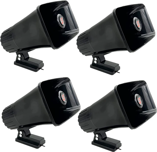 Main image of 5 Core Outdoor Indoor PA Horn Speaker Waterproof and Loud 8" Power Horn 65W Peak Power 180 Degree Swiveling Adjustable Bracket Easy to Use Driver Siren Speaker Black HW 508 4PCS