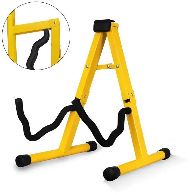 Main image of 5 CORE Double Guitar Stand Floor Adjustable Heavy Duty A Frame Universal Folding Acoustic Electric Bass Mandolin Banjo Violin Holder Stands For On Stage Studio - GSS YLW 1PCS