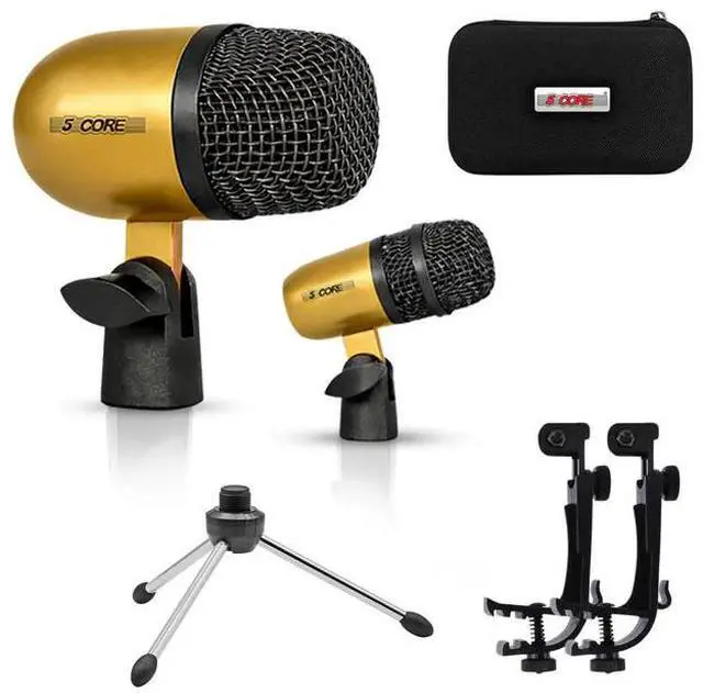 Main image of 5 Core Conga Mic Snare Tom Set Professional XLR Cardioid Condenser Instrument Microphone Kit