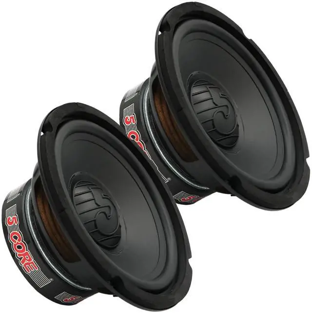 Main image of 5 Core 6.5 Inch Woofer 100W Car Audio Subwoofer Pair 4 Ohm Impedance Replacement Deep Bass Sub w 20 Oz Y30 Magnet Poly Cone Rubber Surround for Vehicle Sound System - WF 6.5 100 PP 4OHM 2PCS