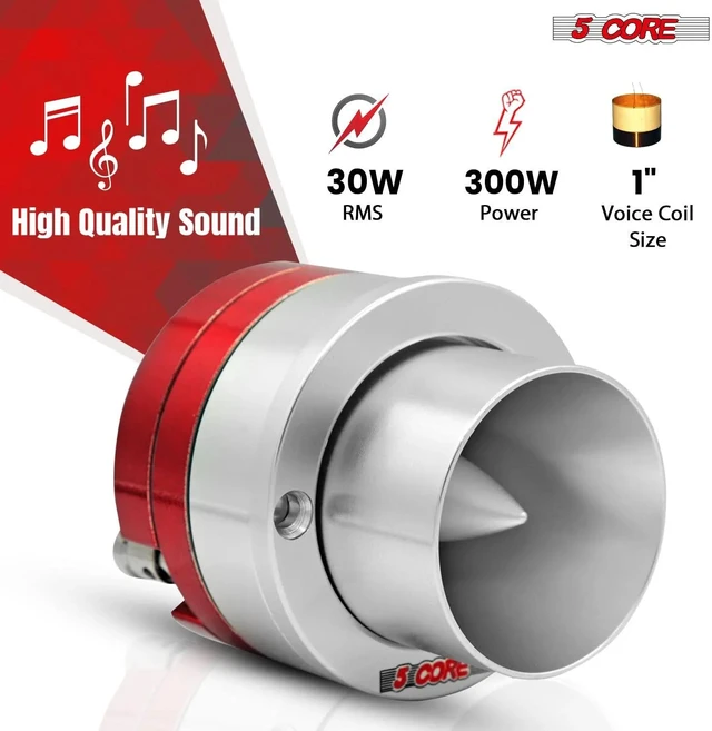 Alt view image 2 of 7 - 5 Core Inc. 3.5 Inch Tweeters 60W Max 30W RMS 25.4mm Voice Coil Super Tweeter Car Audio