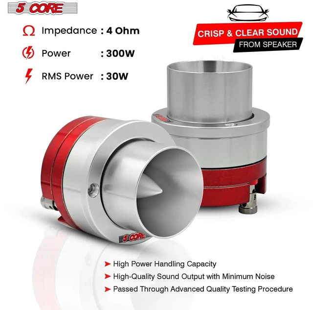 Alt view image 6 of 7 - 5 Core Inc. 3.5 Inch Tweeters 60W Max 30W RMS 25.4mm Voice Coil Super Tweeter Car Audio