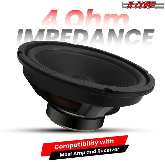 Alt view image 4 of 7 - 5 Core 8 Inch Car Woofer Audio 4Pcs 1000W 4Ohm Deep Bass Subwoofer Component Loud Speaker System
