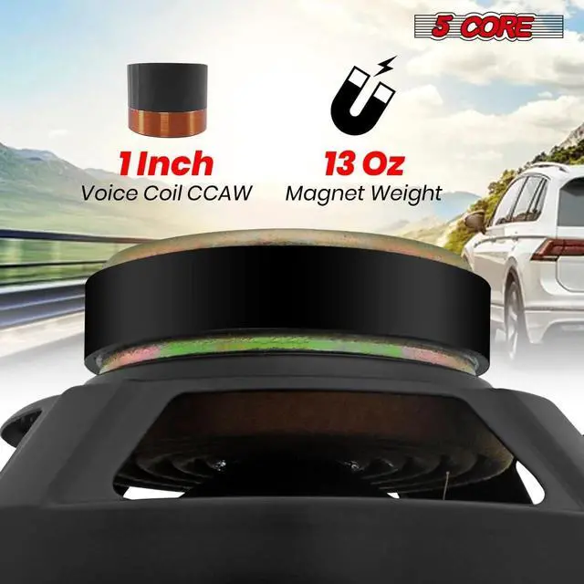 Alt view image 5 of 7 - 5 Core 8 Inch Car Woofer Audio 4Pcs 1000W 4Ohm Deep Bass Subwoofer Component Loud Speaker System