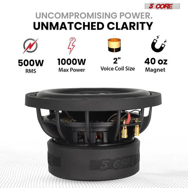 Alt view image 2 of 7 - 5 CORE 6.5 Inch Car Subwoofer Dual 4 Ohm 1000W Max Power High Performance Driver with Aluminum Frame 6.5 Component Sub Woofer for Deep Bass - WF 6.5 140 DBL D4