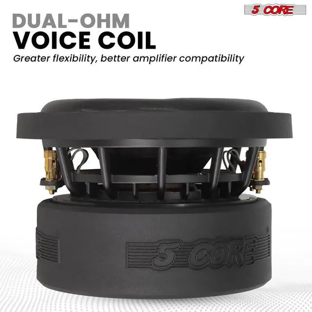 Alt view image 3 of 7 - 5 CORE 6.5 Inch Car Subwoofer Dual 4 Ohm 1000W Max Power High Performance Driver with Aluminum Frame 6.5 Component Sub Woofer for Deep Bass - WF 6.5 140 DBL D4