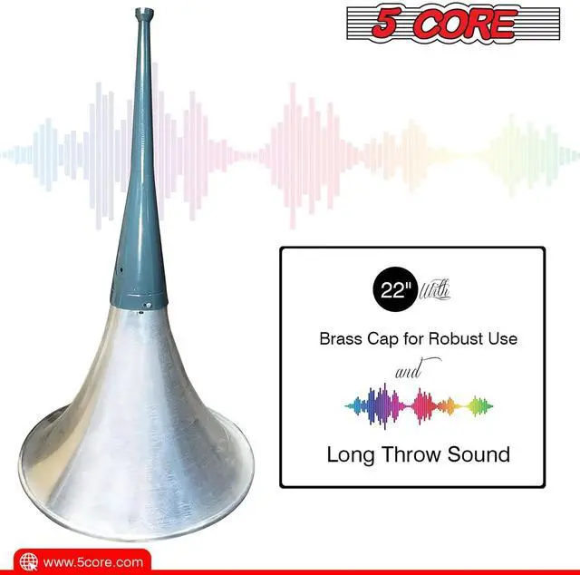 Alt view image 3 of 7 - 5 Core PA Horn Speaker 600W PMPO Compression Driver Audio in 22" Trumpet Throat Loud Audio System