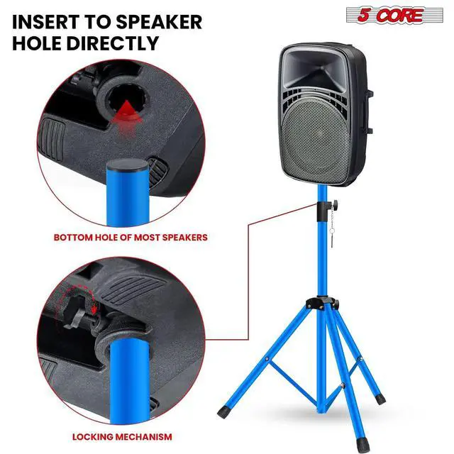 Alt view image 5 of 7 - 5 Core Speaker Stand Tripod Heavy Duty Adjustable 36" Universal Mount for PA DJ Studio