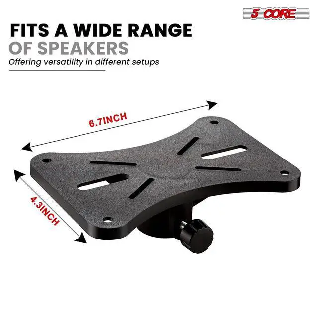Alt view image 5 of 7 - 5 Core Speaker Stand Tripod Pair Heavy Duty Adjustable 36" Universal Mount for PA DJ Studio w Bag