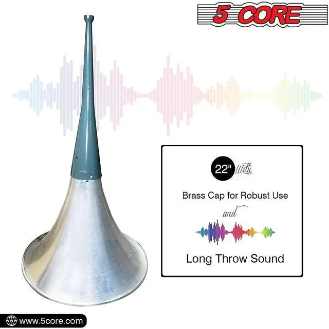 Alt view image 2 of 7 - 5 Core 22 inch Aluminum Indoor Outdoor Trumpet PA Horn Speaker Long Range Waterproof Reflex Horn TH 22