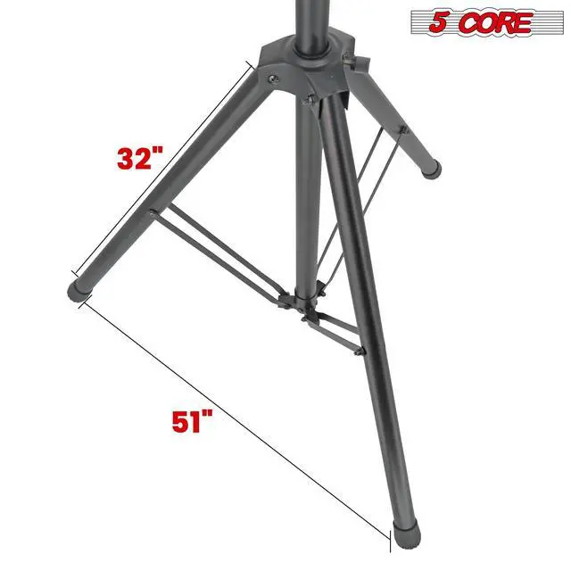 Alt view image 5 of 7 - 5 Core Speaker Stand Pair Crank Up Adjustable PA DJ Tripod Monitor Stands Heavy Duty w 35mm Insert