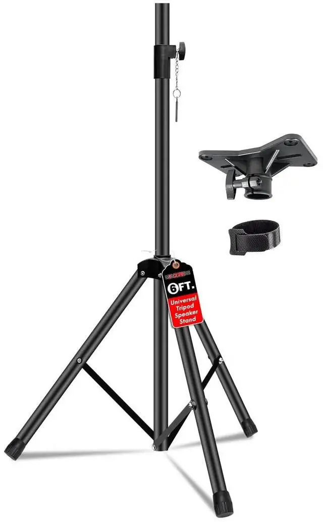 Main image of 5 Core Speaker Stand Tripod Floor Heavy Duty Adjustable Up to 72 Inch DJ Studio Monitor kanto Stands Pole Mount - SS HD 1PK BLK WOB