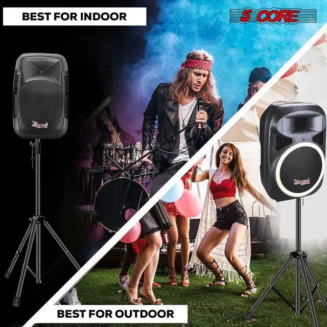 Alt view image 4 of 7 - 5 Core Speaker Stand Tripod Floor Heavy Duty Adjustable Up to 72 Inch DJ Studio Monitor kanto Stands Pole Mount - SS HD 1PK BLK WOB