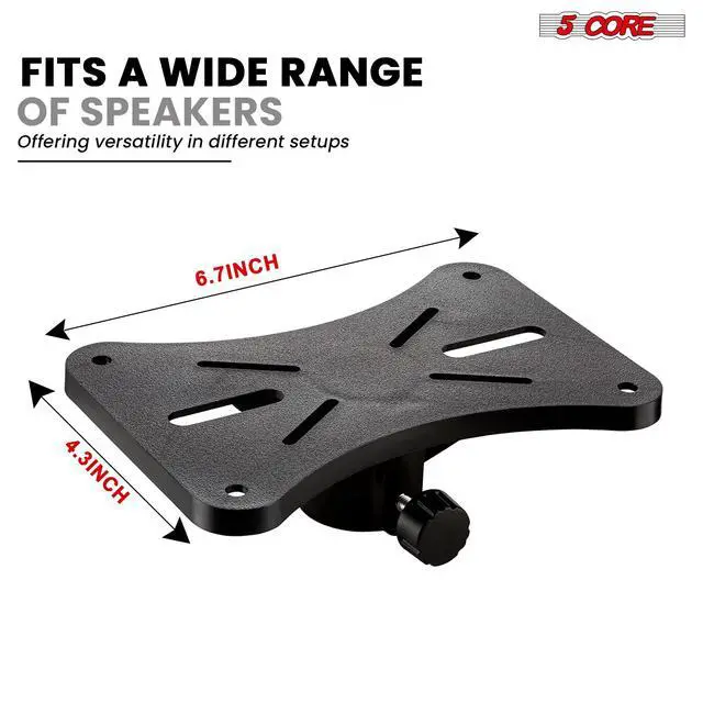 Alt view image 6 of 7 - 5 Core Speaker Stands Pair Adjustable 54 Inch Tripod 132 lbs Capacity 35mm Mount for DJ PA Use