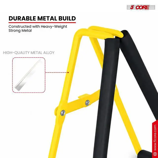 Alt view image 5 of 7 - 5 Core Ukulele Stand A Frame Metal Body w Soft Padded Arms Support Banjo Ukuleles Mini Guitar Violin Yellow