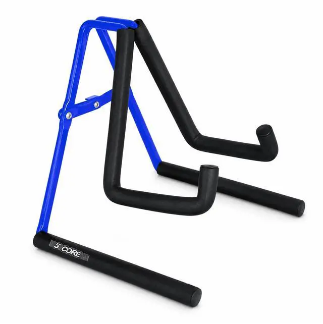 Main image of 5 Core Ukulele Stand A Frame Metal Body w Soft Padded Arms Support Banjo Ukuleles Mini Guitar Violin Blue