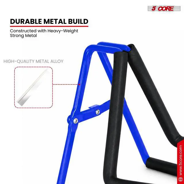 Alt view image 2 of 7 - 5 Core Ukulele Stand A Frame Metal Body w Soft Padded Arms Support Banjo Ukuleles Mini Guitar Violin Blue