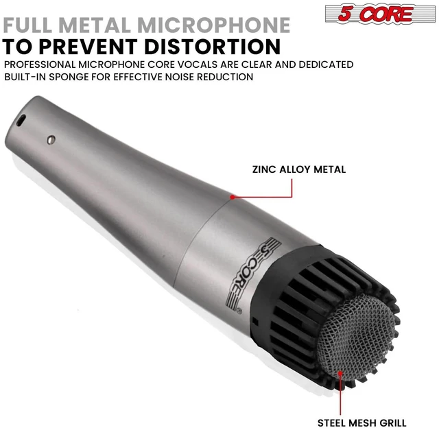 Alt view image 4 of 7 - 5 Core Drum Microphone Kit 9Pc All Metal Drummer Mics Tom/Snare & Cymbals Wired Instrument Drums Set
