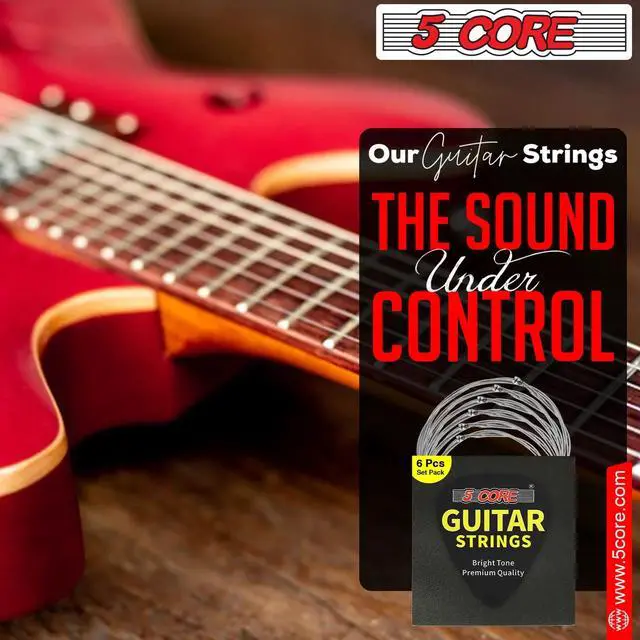 Alt view image 6 of 7 - 5 Core Electric Guitar Strings Brass Phosphor Bronze Extra Light Gauge (.009.042) High Carbon Steel Core Bright & Powerful Tone 6 String Set for All Electric Guitars - GS EL