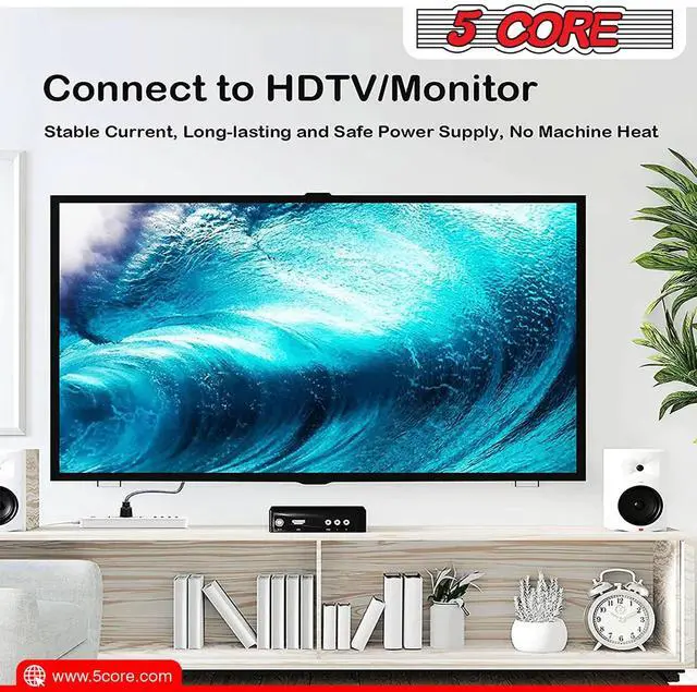 Alt view image 6 of 7 - 5 Core Extra Long 10ft 2 Prong Non-Polarized AC Wall Power Cable Cord for HP Dell Samsung Sony Asus Acer Toshiba Laptop Charger LED LCD Monitor Replacement Power Cord PL 1001