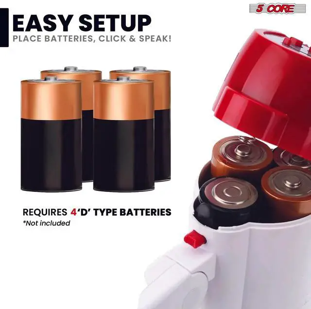 Alt view image 6 of 7 - 5 Core Megaphone 30W Bull Horn PA Speaker w 800 Yards Range Loud Siren Voice Amplifier Portable