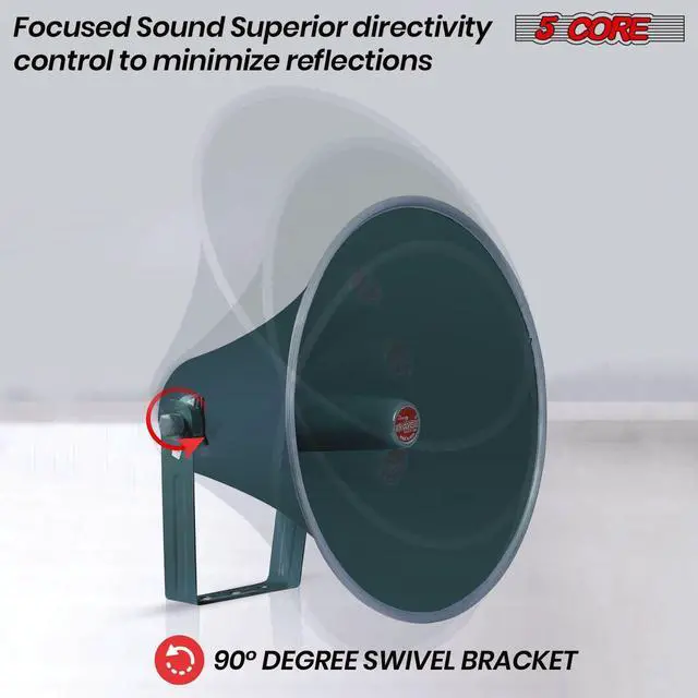 Alt view image 7 of 7 - 5Core PA Horn Speaker Set 2" Compression Driver 600W 16 Ohm Weatherproof Aluminum Body 18 TPI Thread