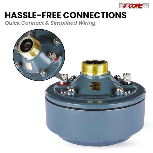 Alt view image 4 of 7 - 5Core PA Horn Speaker Set 2" Compression Driver 600W 16 Ohm Weatherproof Aluminum Body 18 TPI Thread