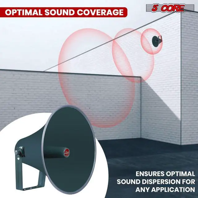 Alt view image 5 of 7 - 5Core PA Horn Speaker Set 2" Compression Driver 600W 16 Ohm Weatherproof Aluminum Body 18 TPI Thread