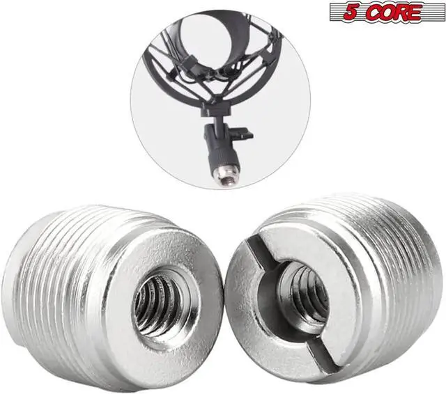 Alt view image 3 of 7 - 5 Core Mic Stand Adapter 12 Pieces 3/8 Female to 5/8 Male Screw Thread Conversion Connector for Microphone Stands Boom Arms Camera Tripod - MS ADP M SLV 38F-58M 12PCS