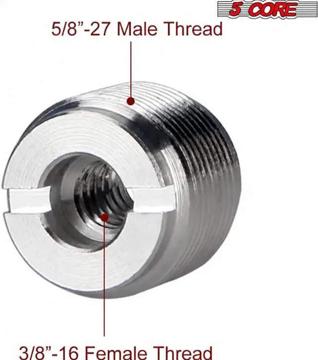 Alt view image 5 of 7 - 5 Core Mic Stand Adapter 12 Pieces 3/8 Female to 5/8 Male Screw Thread Conversion Connector for Microphone Stands Boom Arms Camera Tripod - MS ADP M SLV 38F-58M 12PCS