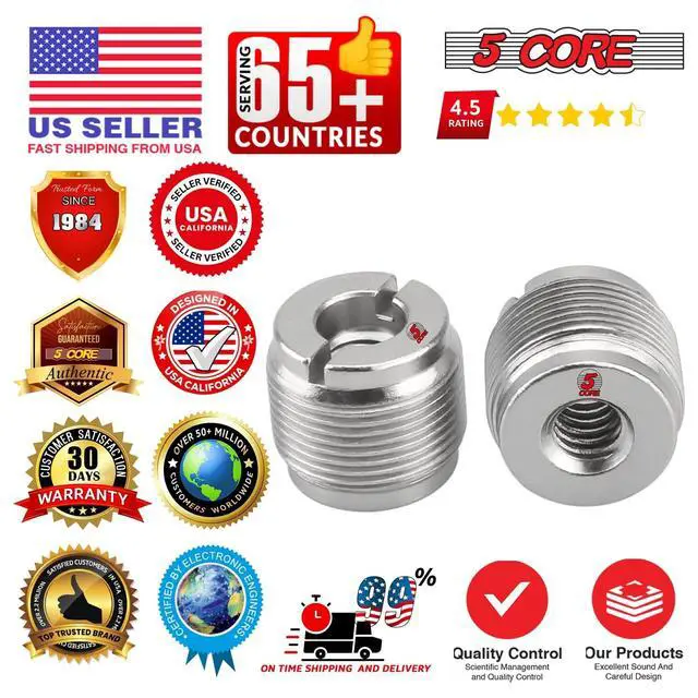 Alt view image 6 of 7 - 5 Core Mic Stand Adapter 12 Pieces 3/8 Female to 5/8 Male Screw Thread Conversion Connector for Microphone Stands Boom Arms Camera Tripod - MS ADP M SLV 38F-58M 12PCS