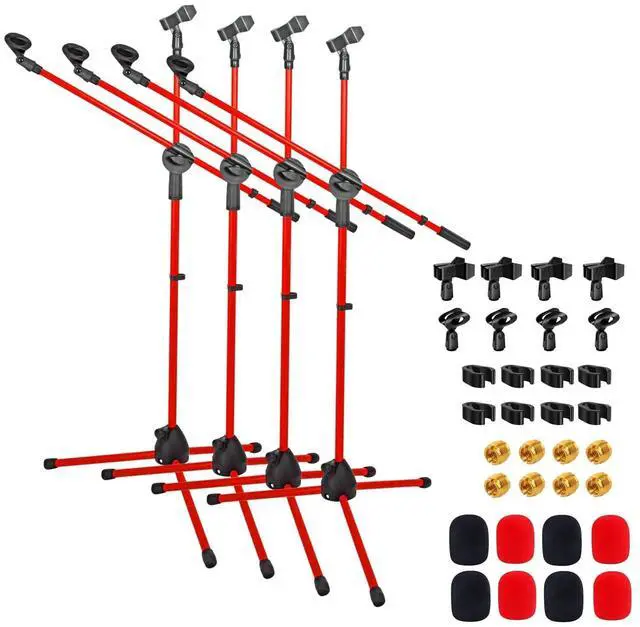 Main image of 5 Core Mic Stand 4Pcs Floor Height Adjustable Tripod Microphone Stands w Telescoping Boom Arm