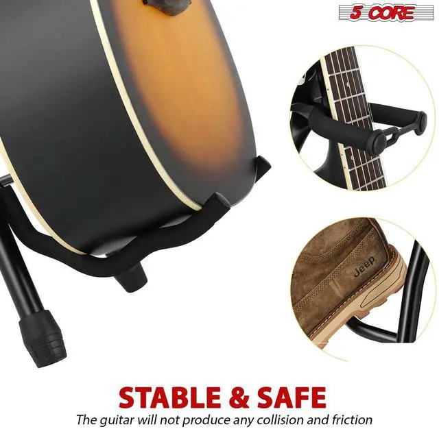 Alt view image 6 of 7 - 5 Core Guitar Stool Adjustable Backrest Piano Chair 3.15" Padded Seat Music Stand