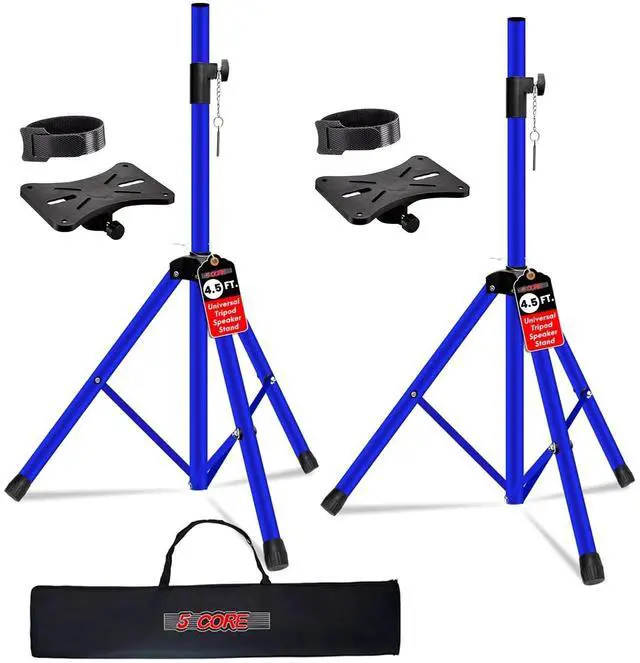 Main image of 5 Core Speaker Stand Pair Height Adjustable 54" Heavy Duty PA DJ Tripod Studio Monitor Stands