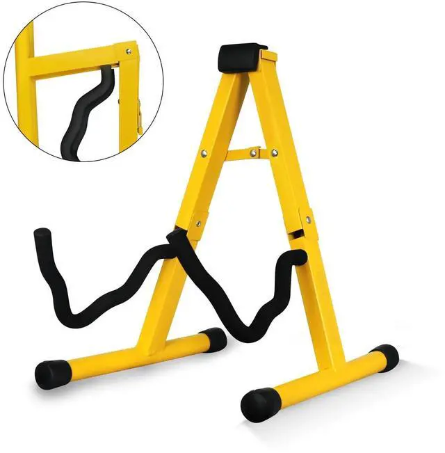 Main image of 5 CORE Double Guitar Stand Floor Adjustable Heavy Duty A Frame Universal Folding Acoustic Electric Bass Mandolin Banjo Violin Holder Stands For On Stage Studio - GSS YLW 1PCS