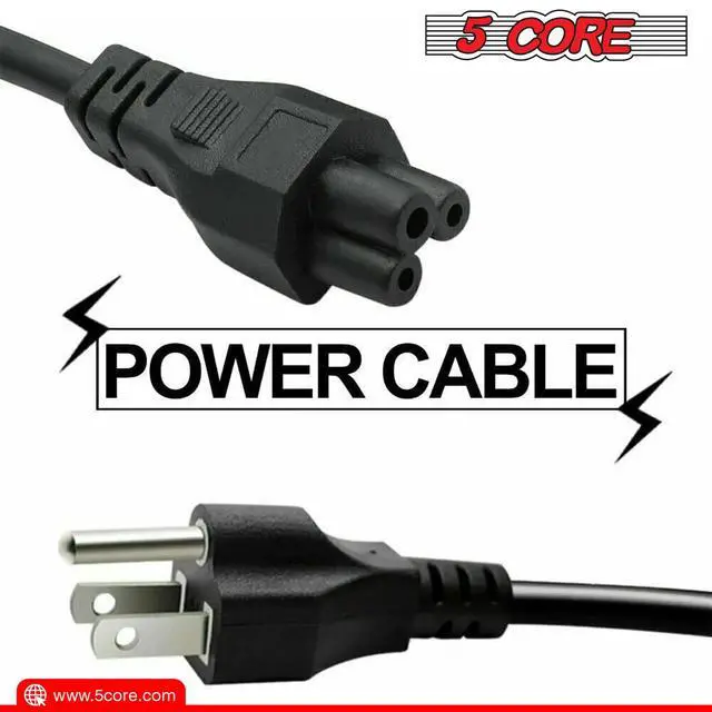 Alt view image 5 of 7 - 5 Core 200 character- 5 Core Standard Extra Long 10ft(3m) 3 Prong Non-Polarized AC Wall Power Cable/ Replacement Cord for Electronics, TV, Computer, Printer, Radio, Monitor, Laptop etc- PL 1002
