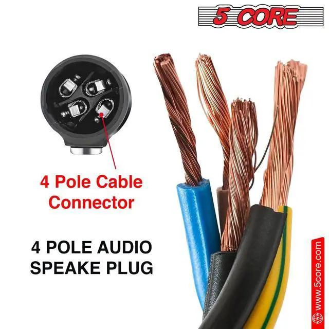Alt view image 6 of 7 - 5 CORE 4 Pole Speakon Connector 2 Pieces with Twist Lock Audio Jack Male Plug Loud Speaker to Amplifier Plug - 4 Conductor Speak-On Cable Adapter Replacement - SPKN BLU 2PCS