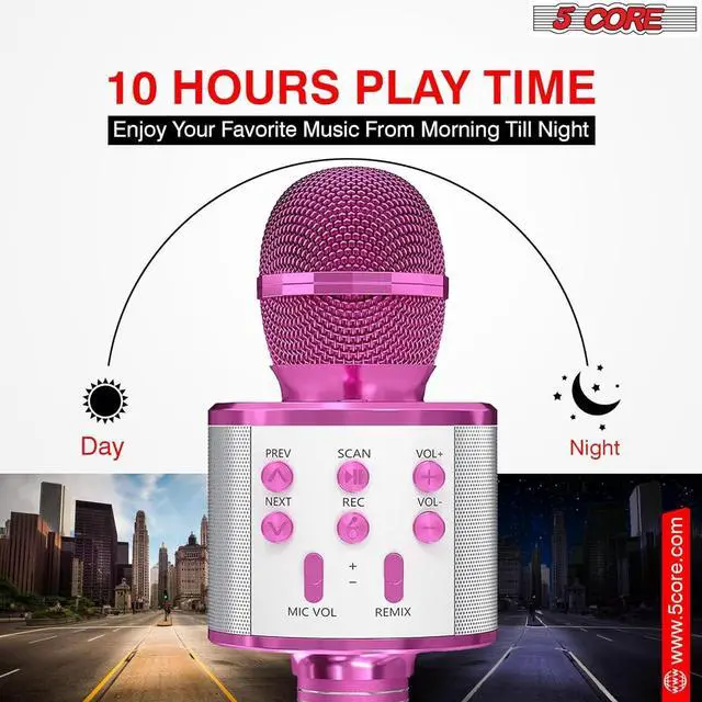 Alt view image 5 of 7 - 5 Core Wireless Karaoke Microphone Bluetooth Mic Portable Handheld Microfonos Inalambricos