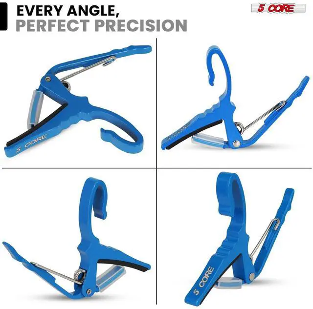 Alt view image 5 of 7 - 5Core Capo Acoustic Electric Guitar String Clip Banjo Mandolin Or Ukulele + 6Pcs Guitar Picks Celluloid Puas Para Guitarra + Carry Bag - CAPO AL BLU