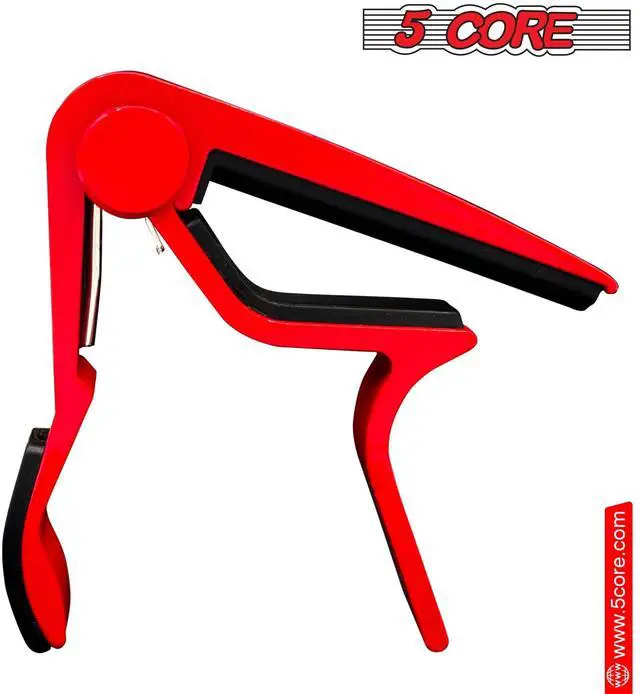 Alt view image 5 of 7 - 5CORE Capo Acoustic Electric Guitar 6 String Quick And Easy Adjustment Classic Clip - Banjo Mandolin Or Ukulele Capotraste Para Guitarra - CAPO RED