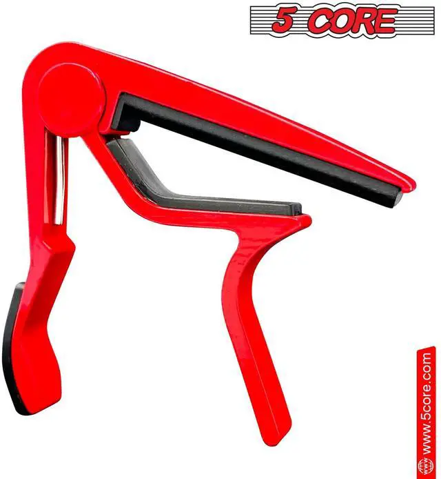 Alt view image 6 of 7 - 5CORE Capo Acoustic Electric Guitar 6 String Quick And Easy Adjustment Classic Clip - Banjo Mandolin Or Ukulele Capotraste Para Guitarra - CAPO RED