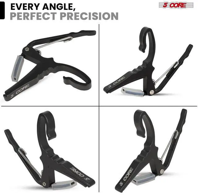 Alt view image 5 of 7 - 5Core Capo Acoustic Electric Guitar String Clip Banjo Mandolin Or Ukulele + 6Pcs Guitar Picks Celluloid Puas Para Guitarra + Carry Bag - CAPO AL BLK